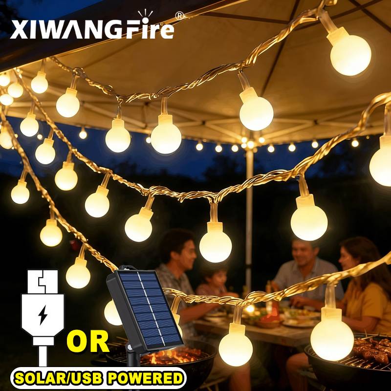 Solar Fairy String - 3-10M Solar/USB/Battery String Lights, Fairy Globe