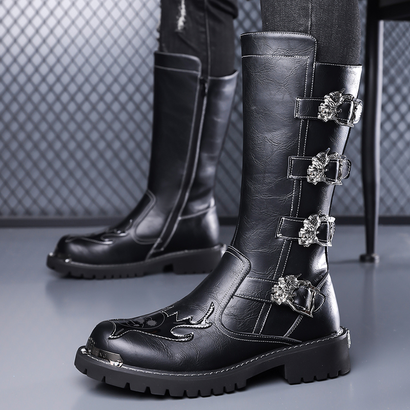 Outdoor Lighting Round - Autumn New Designer Leather Long Boots
