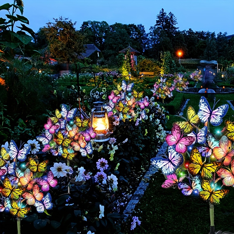 Outdoor Lighting For Backyard - Solar LED Butterfly Garden Lights Waterproof