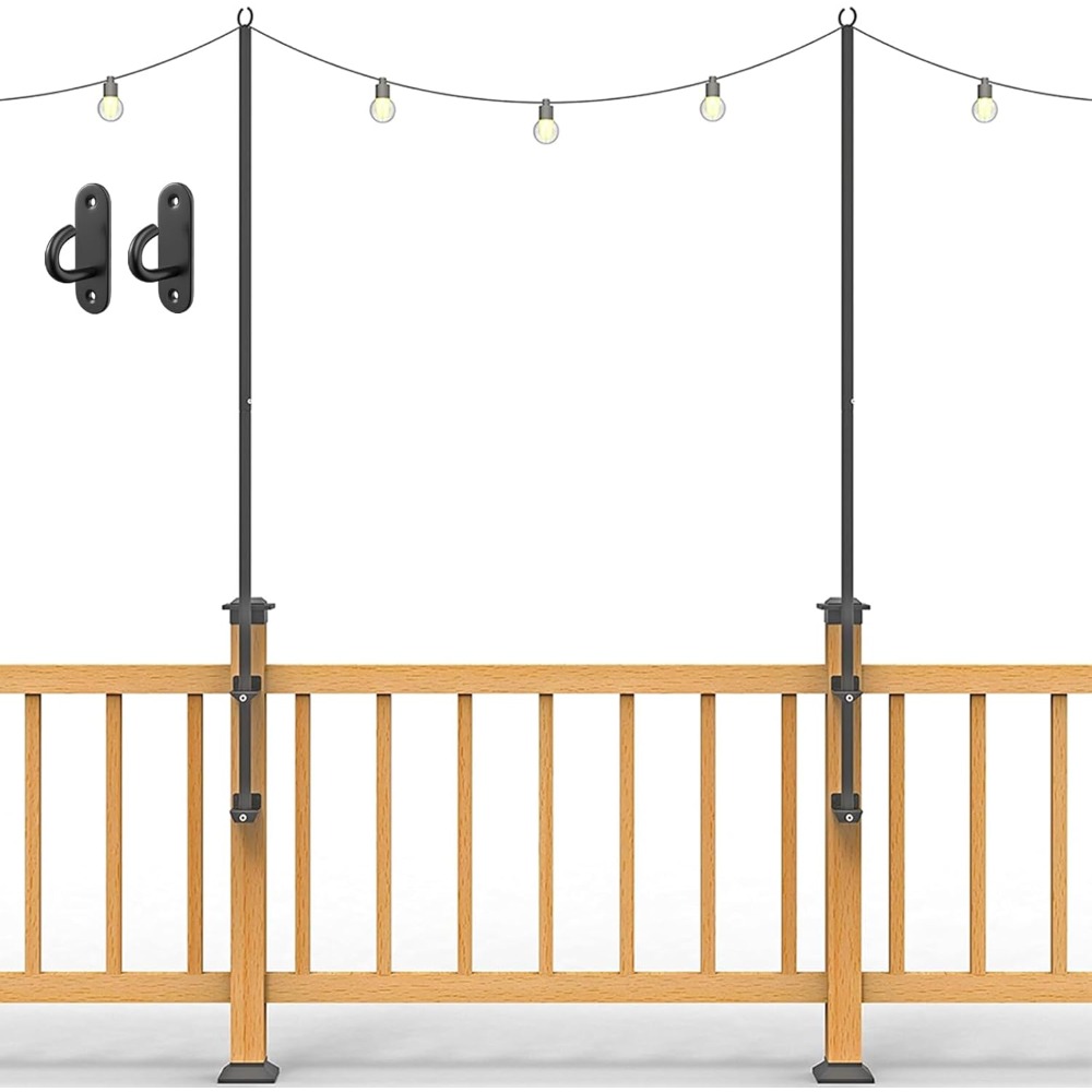 Wall Lighting Outdoor - 2 pack string light poles -