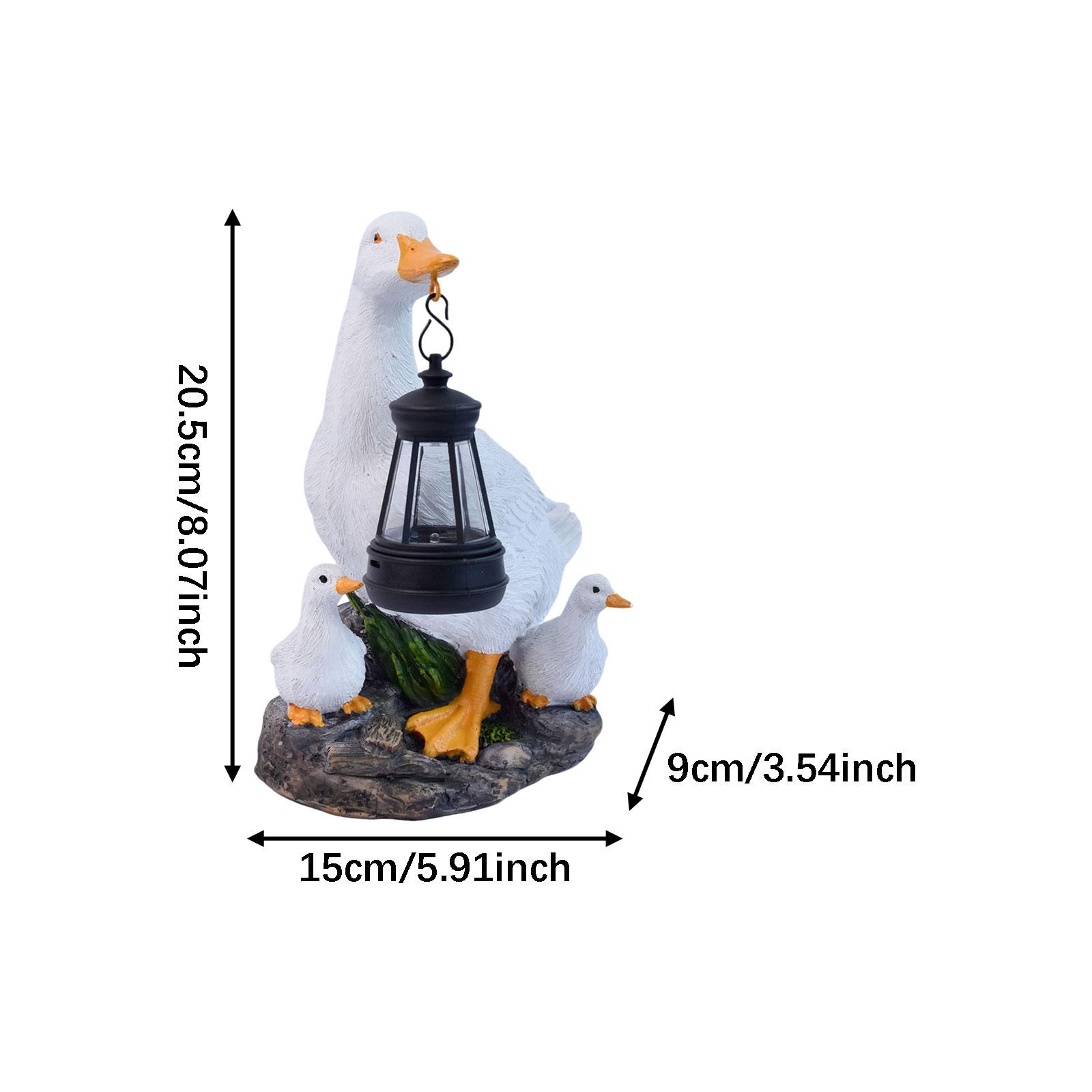 Outdoor Lighting Accent - White Duck Ornament with Solar Light