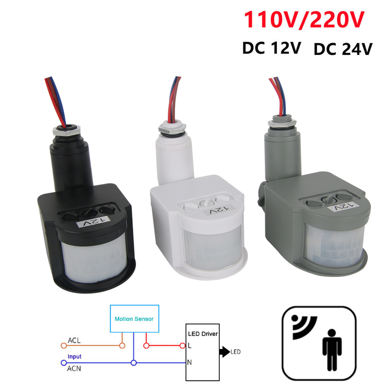 Outdoor Lighting Timer Switch - 12V Motion Sensor 220V/110V PIR Movement