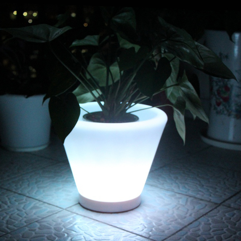 Outdoor Lighting Options - D28*H29cm, D38*H40cm,Luminous Flower Pots, LED Flower