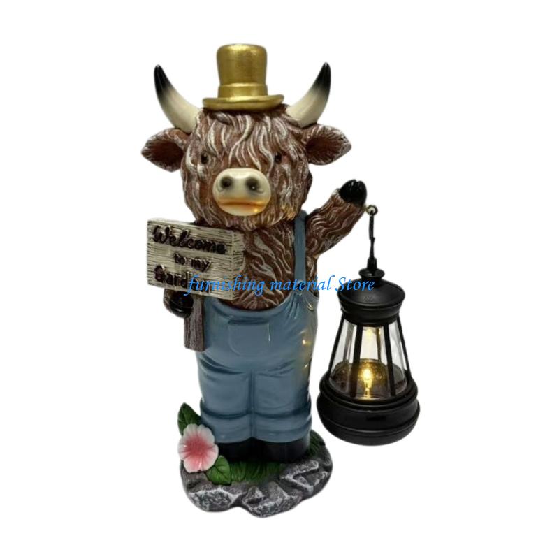 Outdoor Lighting Accent - Y5GD Outdoor Cow Statue with Hanging