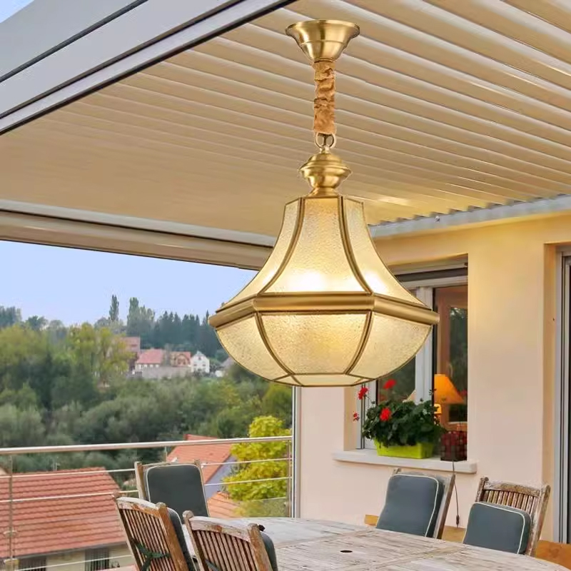 Outdoor Lighting Chandelier - Outdoor Waterproofing Full copper chandelier led