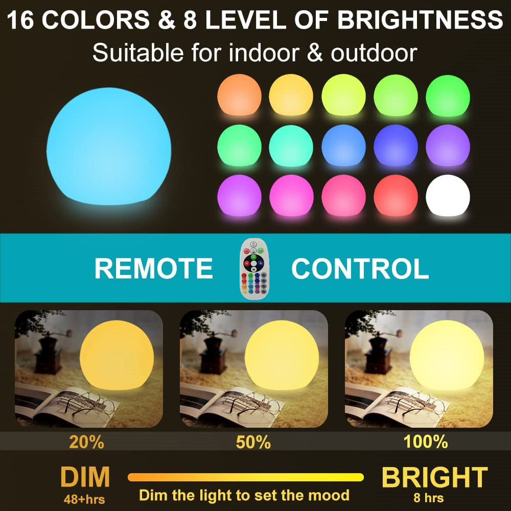 Rechargeable LED Glowing Ball  - Outdoor Lighting For Backyard 评论和价格