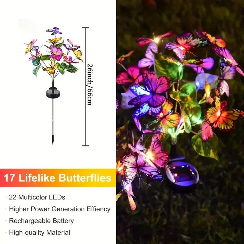 Solar LED Butterfly Garden Lig - Outdoor Lighting For Backyard 评论和价格