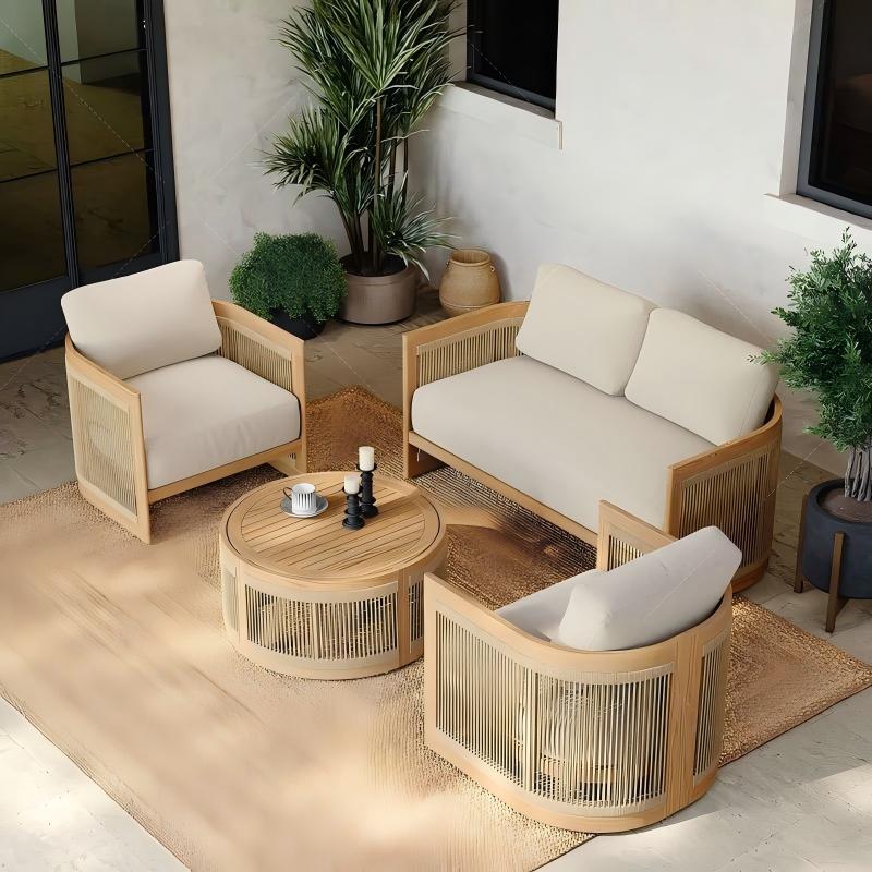 #Outdoor Teak Wood Sofa Set Li - Outdoor Lighting Accent 评论和价格