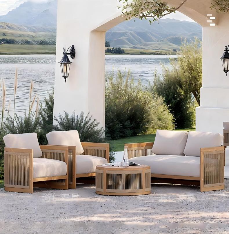#Outdoor Teak Wood Sofa Set Li - Outdoor Lighting Accent 评论和价格