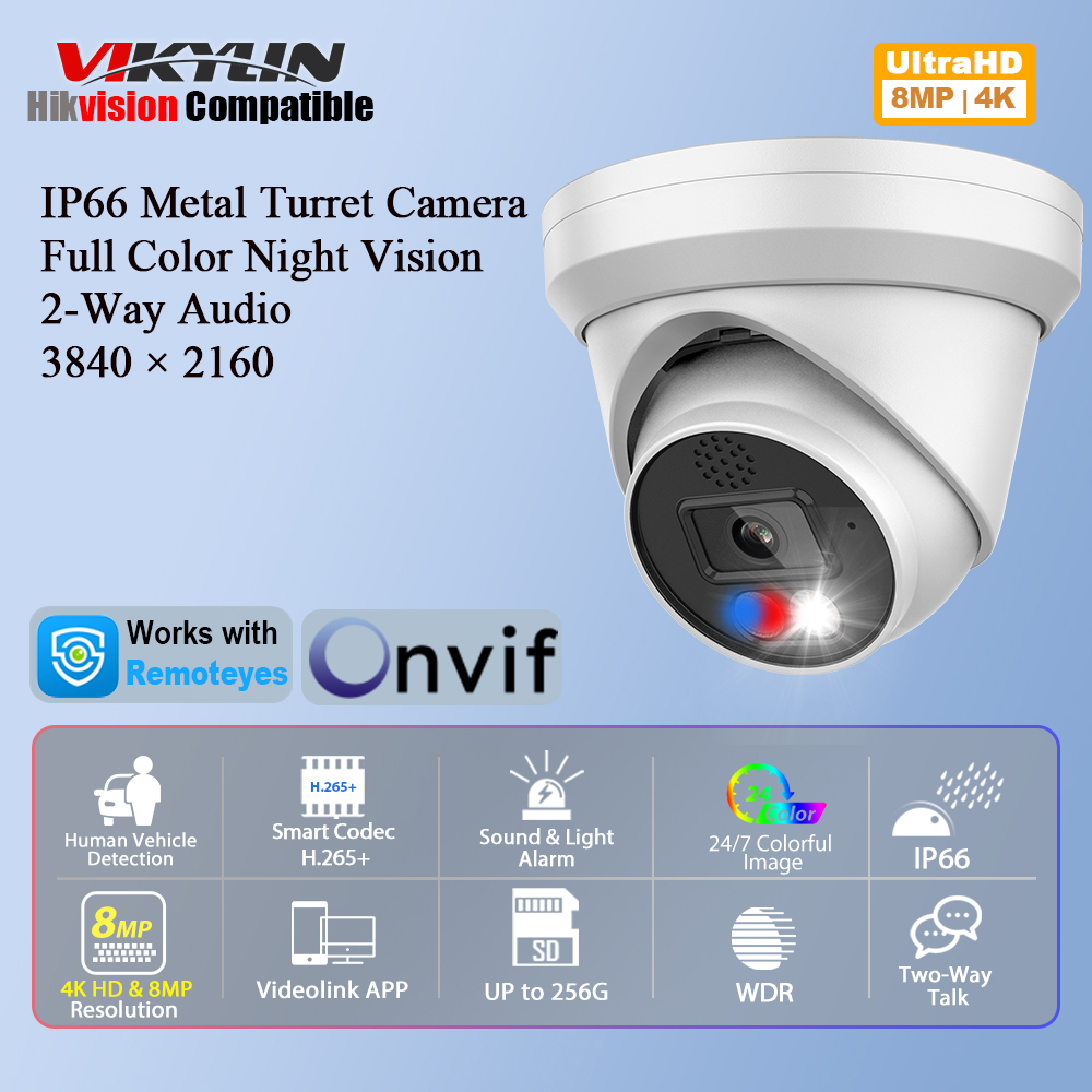Vikylin 4K 8MP Alarm Full Colo - Outdoor Lighting Options 评论和价格