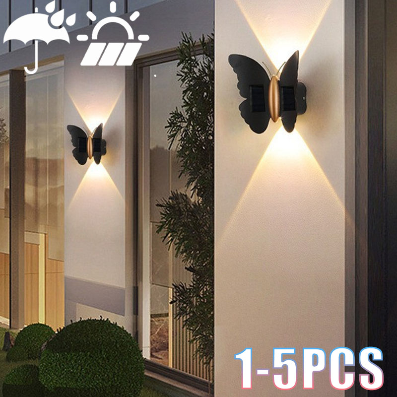 1-5PCS Solar Butterfly Wall Li - Outdoor Lighting Accent 评论和价格