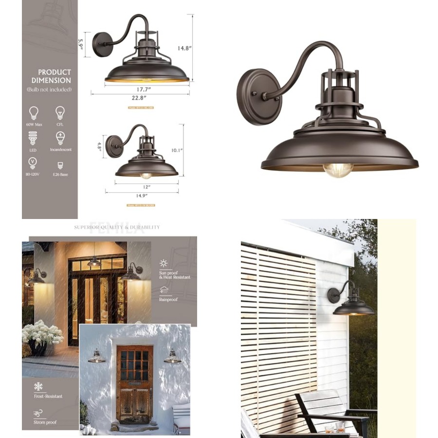 Outdoor Barn Light Fixture, Ex - Wall Lighting Outdoor 评论和价格