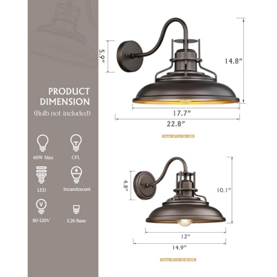 Outdoor Barn Light Fixture, Ex - Wall Lighting Outdoor 评论和价格