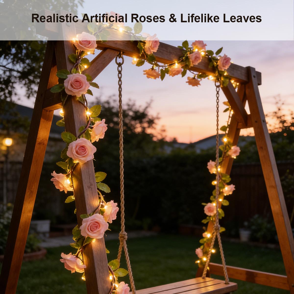 Solar Rose Vine String Light I - Solar Fairy String 评论和价格