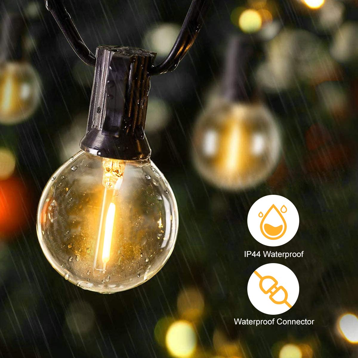 25FT 50FT G40 Fairy String Lig - Outdoor Lighting For Gazebo 评论和价格
