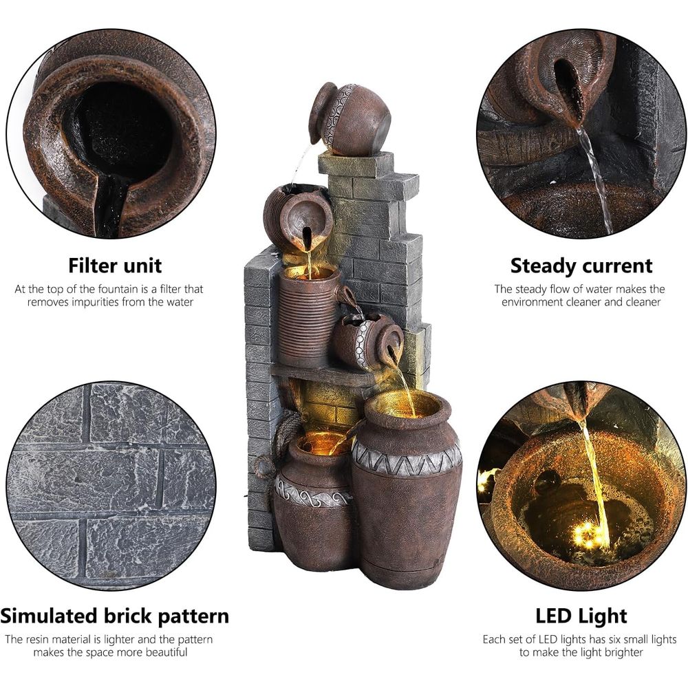 6-Tier Outdoor Indoor Resin Fl - Outdoor Lighting For Backyard 评论和价格