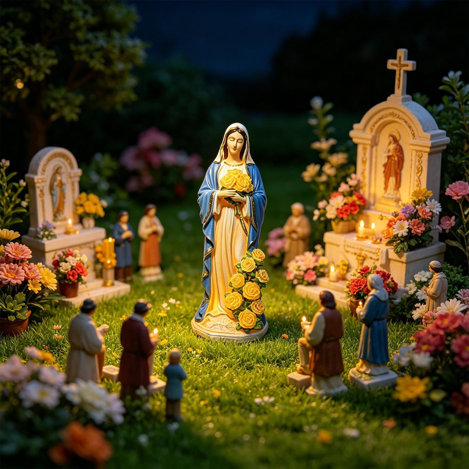 Virgin Mary Garden Light Garde - Outdoor Lighting For Backyard 评论和价格