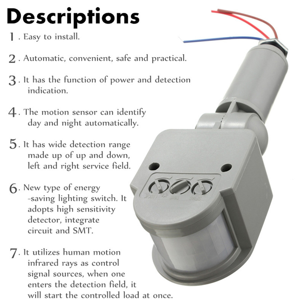 Motion Sensor 220V 12V Motion  - Outdoor Lighting Timer Switch 评论和价格