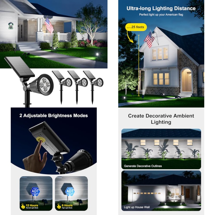 Solar Spotlights Outdoor Water - Outdoor Lighting Landscape 评论和价格