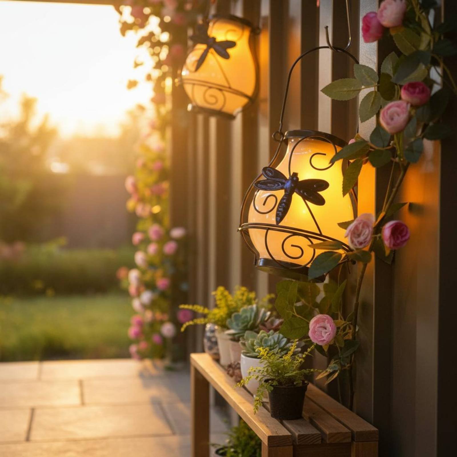 Solar Butterfly Lantern Waterp - Wall Lighting Outdoor 评论和价格
