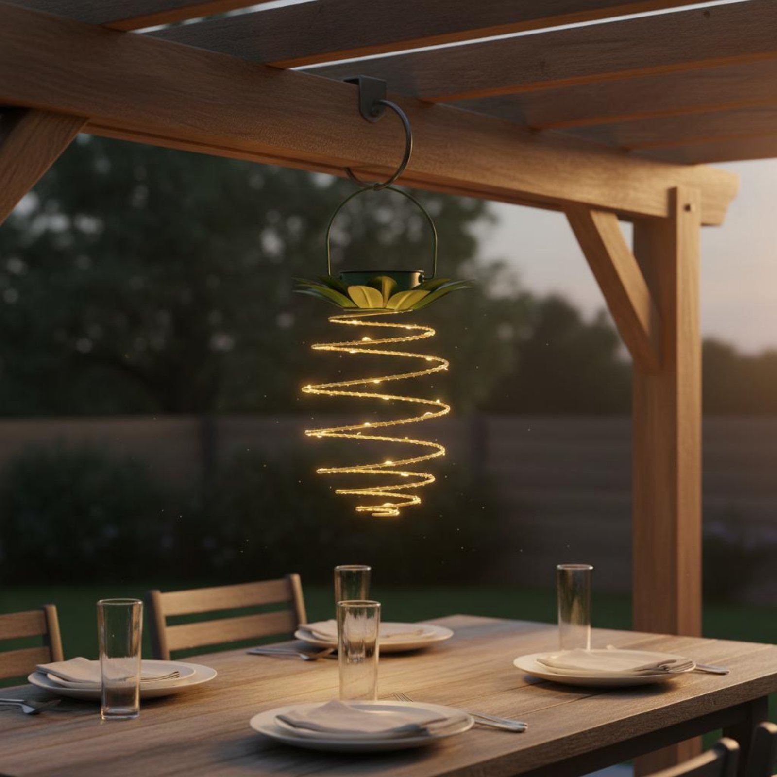 2 Pieces Solar Pineapple Lamp  - Outdoor Lighting Landscape 评论和价格