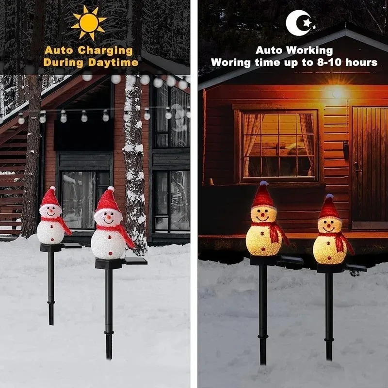 Aurooso Solar Powered Snowman  - Outdoor Lighting Accent 评论和价格