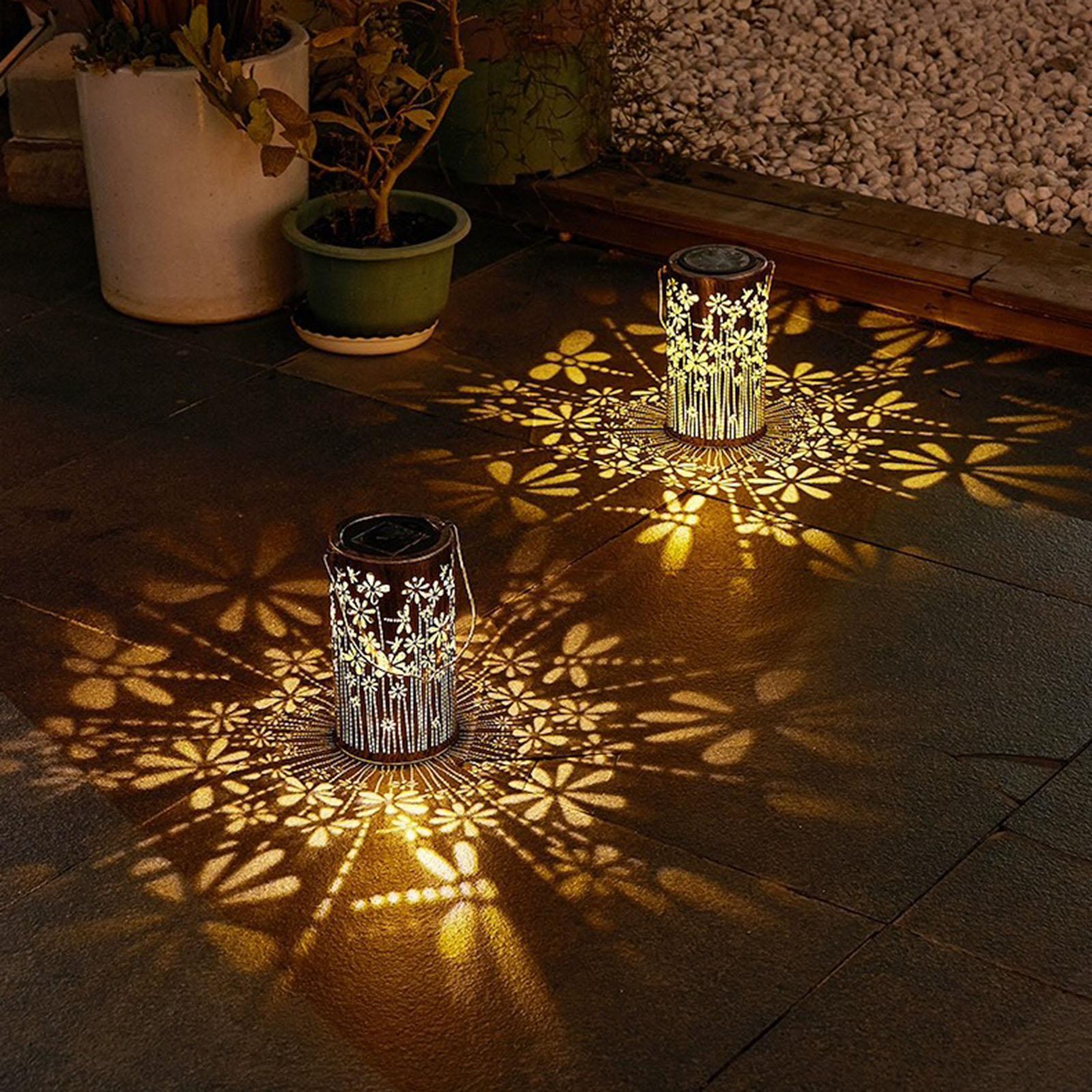 Solar Lanterns Colorful Metal  - Outdoor Lighting Pathway 评论和价格