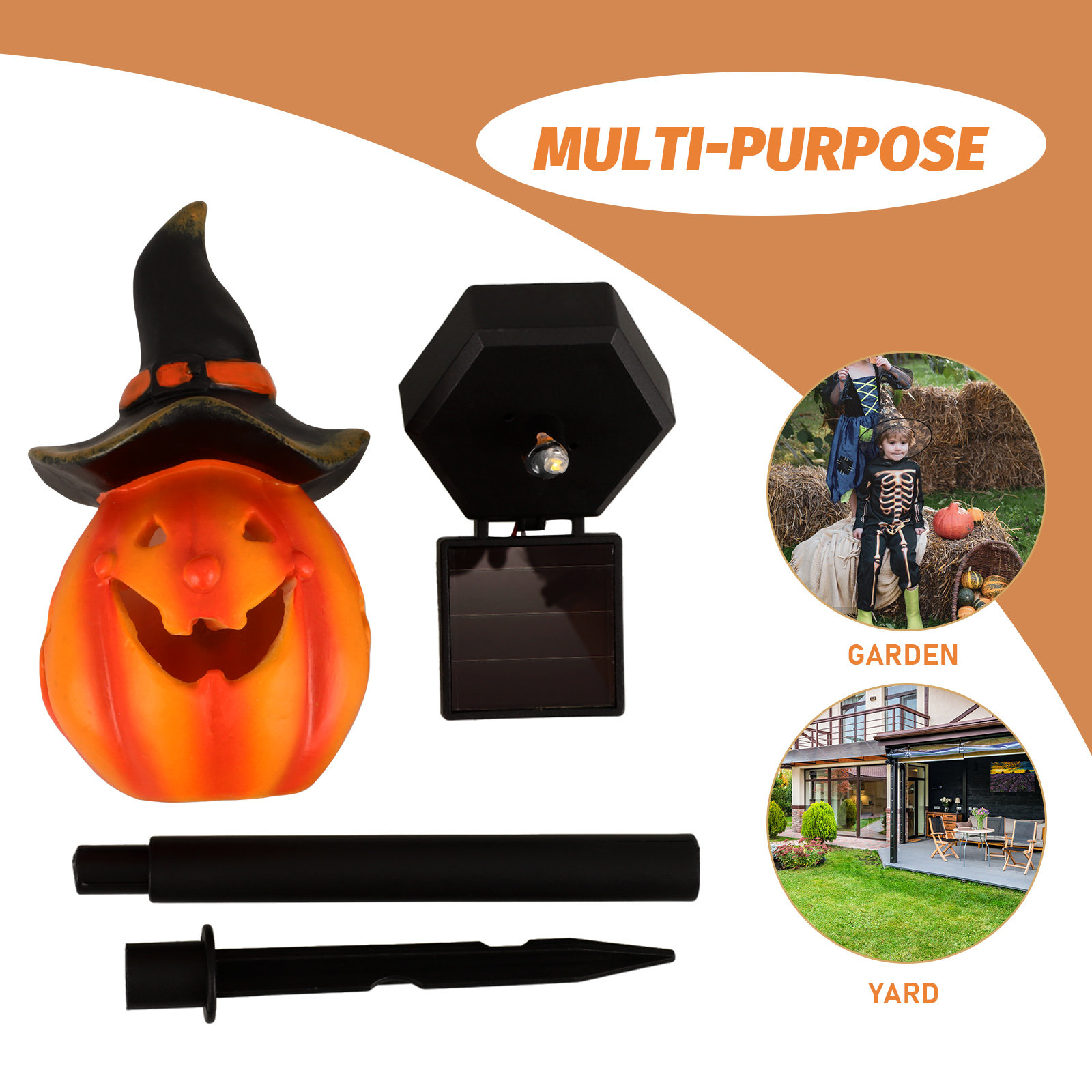 Halloween Pumpkin Solar Garden - Outdoor Lighting Pathway 评论和价格