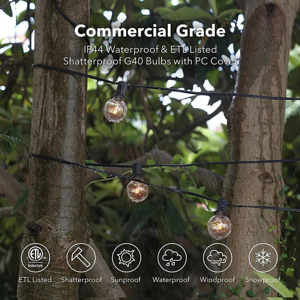 8M/15M G40 Globe String Lights - Outdoor Lighting For Backyard 评论和价格