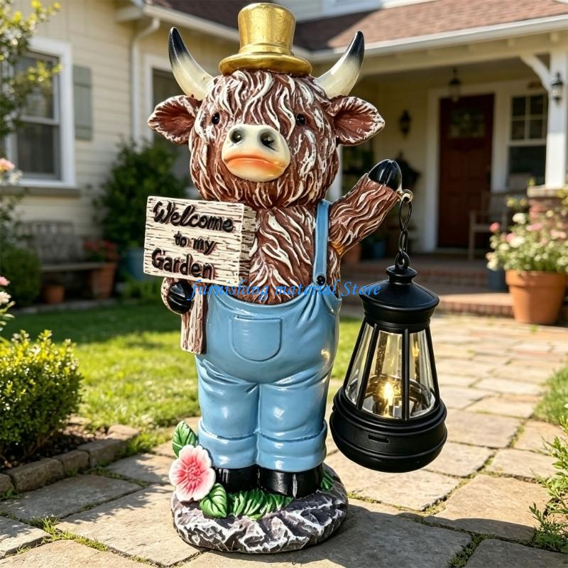 Y5GD Outdoor Cow Statue with H - Outdoor Lighting Accent 评论和价格