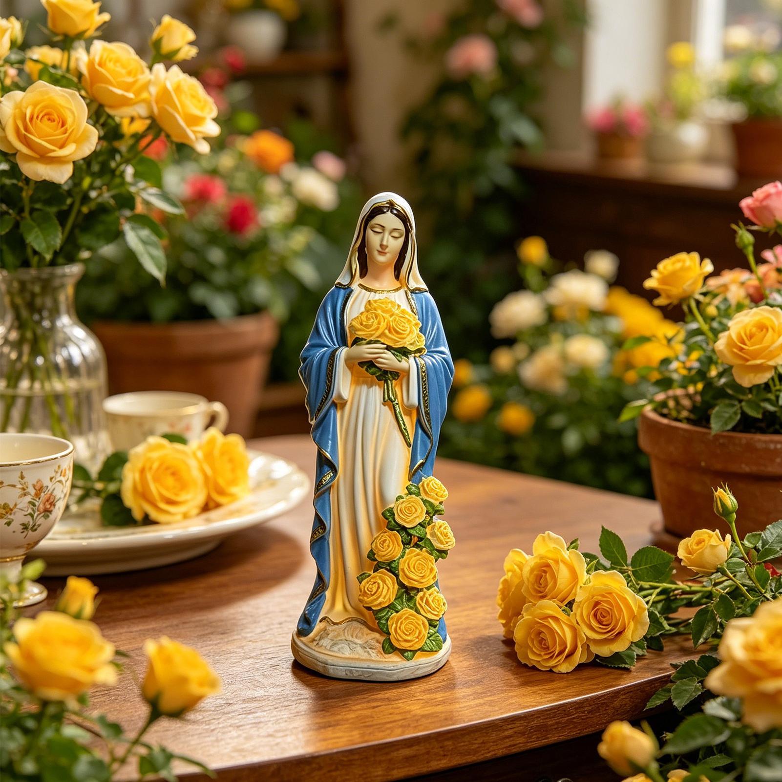 Solar Virgin Mary Statue Outdo - Outdoor Lighting For Backyard 评论和价格