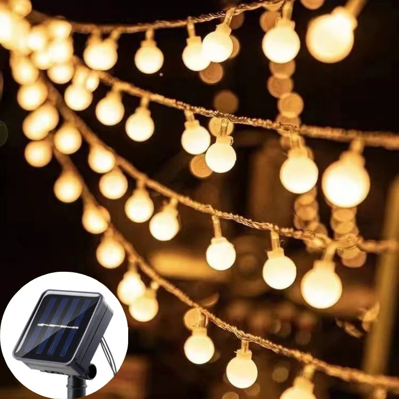 100LED Ball Garland Fairy Ligh - Solar Fairy String 评论和价格