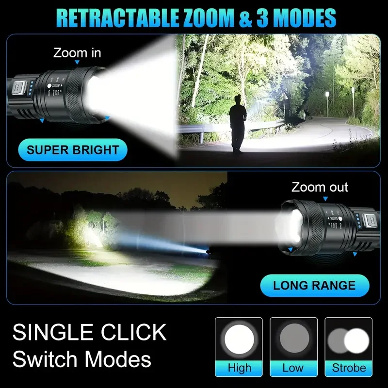 Tactical LED Flashlight 2000LM - Outdoor Lighting Nearby 评论和价格