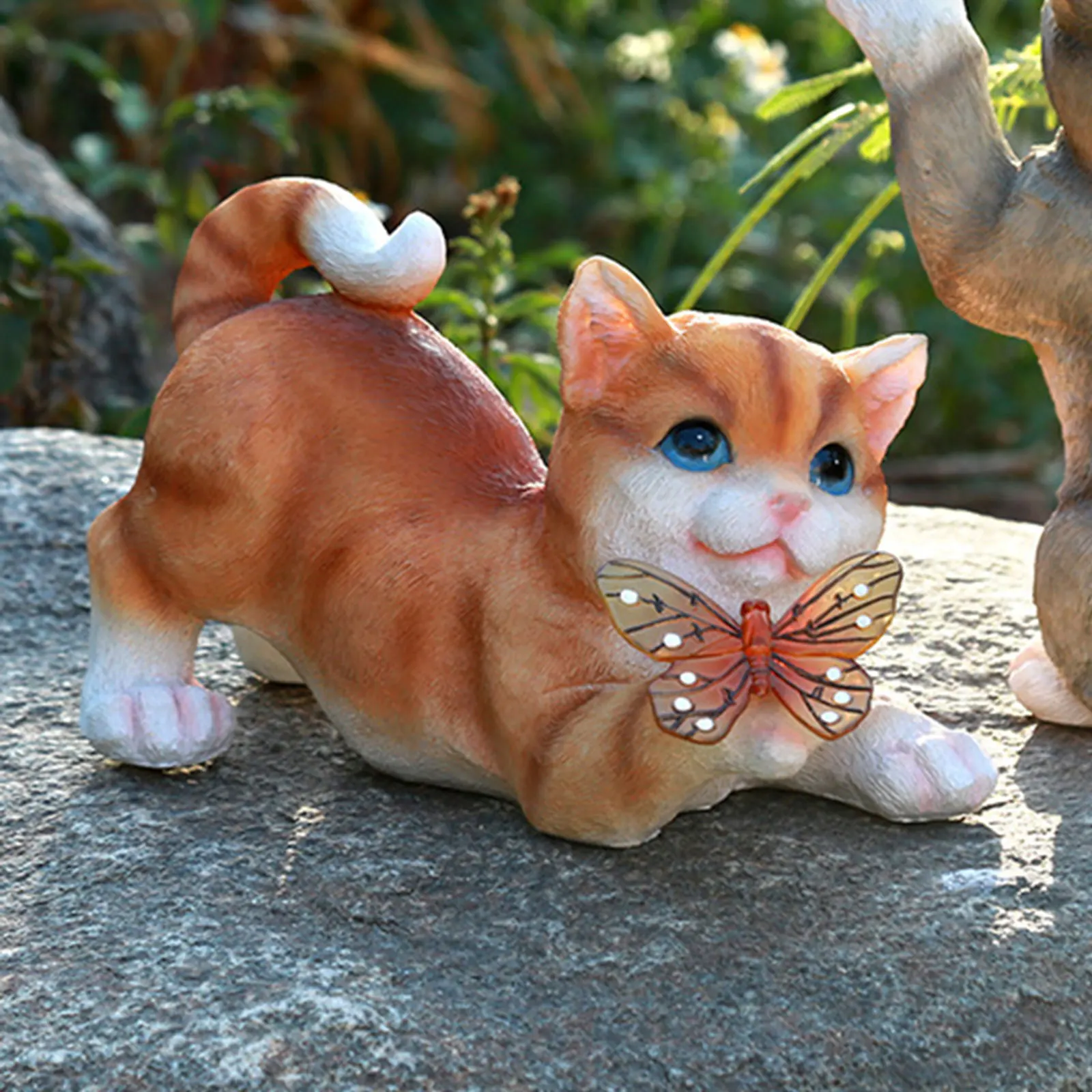Outdoor Cat Sculpture Figurine - Outdoor Lighting For Backyard 评论和价格