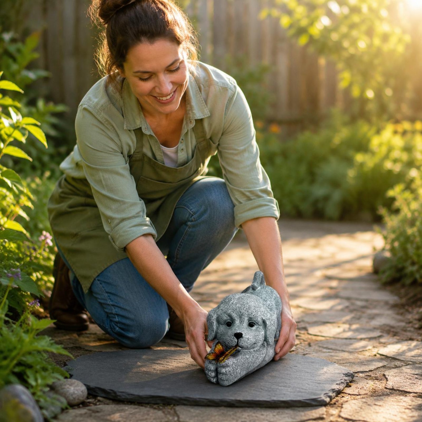 Solar Dog Statue Resin Craft S - Outdoor Lighting Ip65 评论和价格