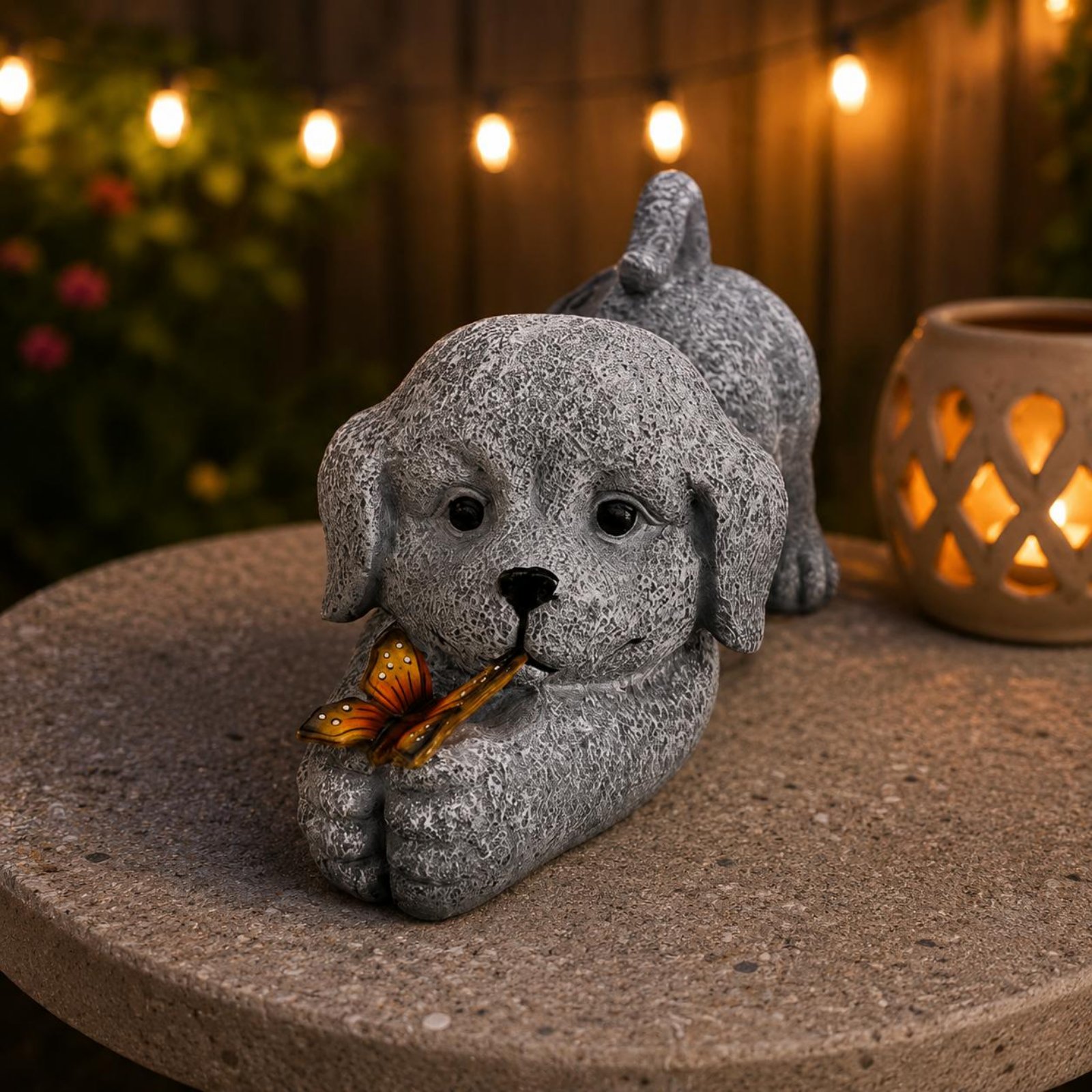 Solar Dog Statue Resin Craft S - Outdoor Lighting Ip65 评论和价格