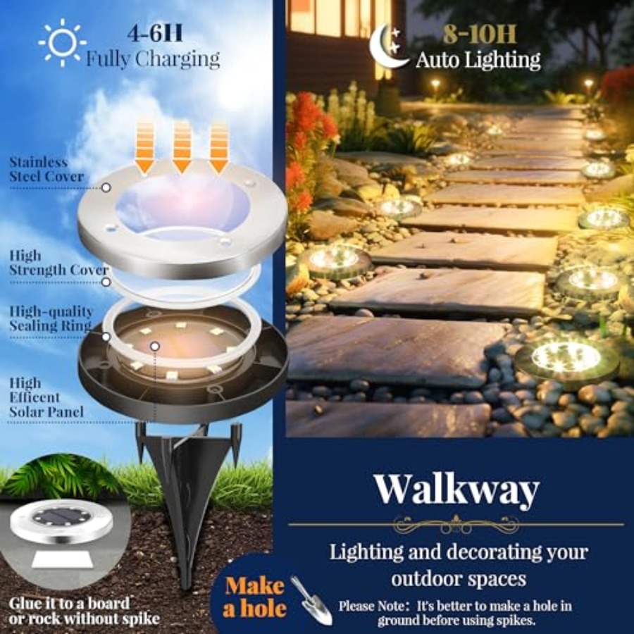 Solar Ground Lights Solar Ligh - Outdoor Lighting Landscape 评论和价格