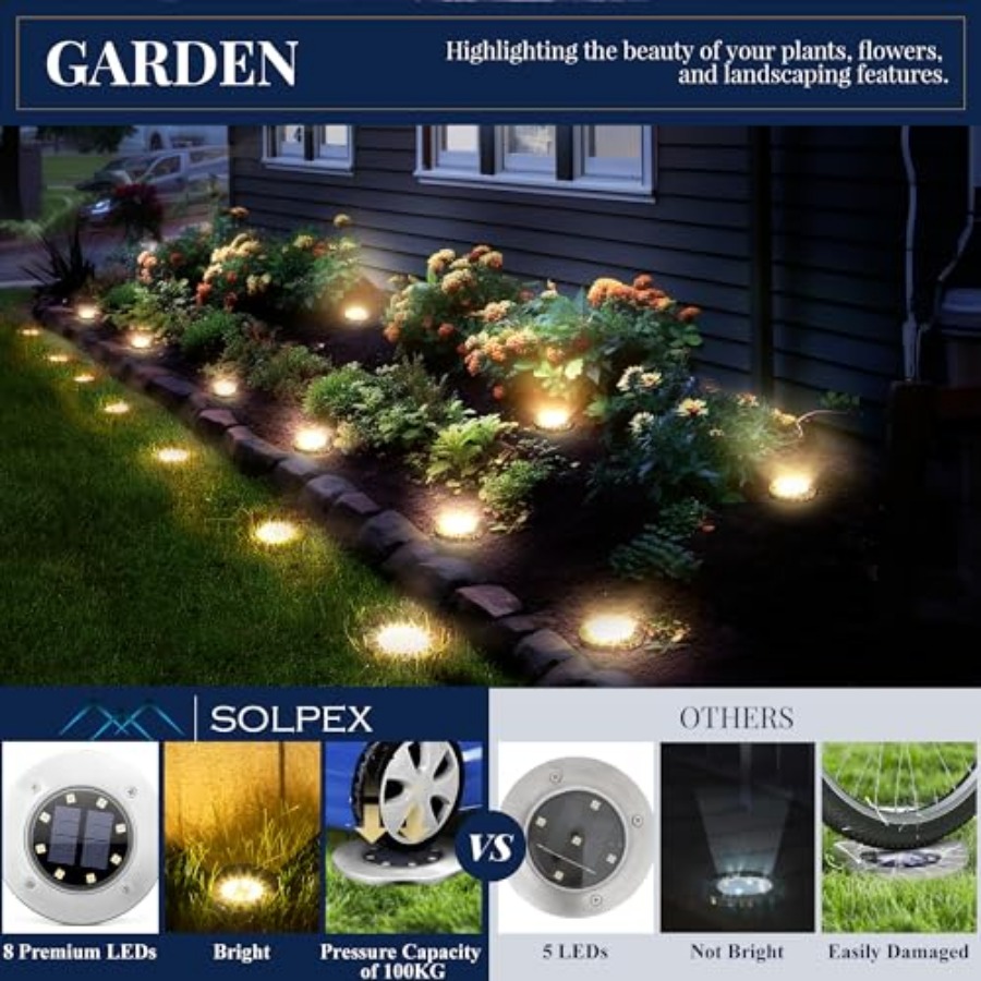Solar Ground Lights Solar Ligh - Outdoor Lighting Landscape 评论和价格